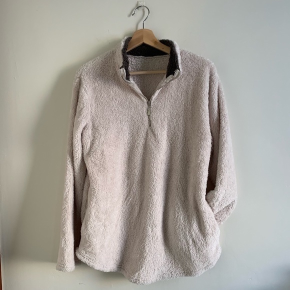 Tan Sherpa Quarter Zip Pullover Fleece - Picture 3 of 8